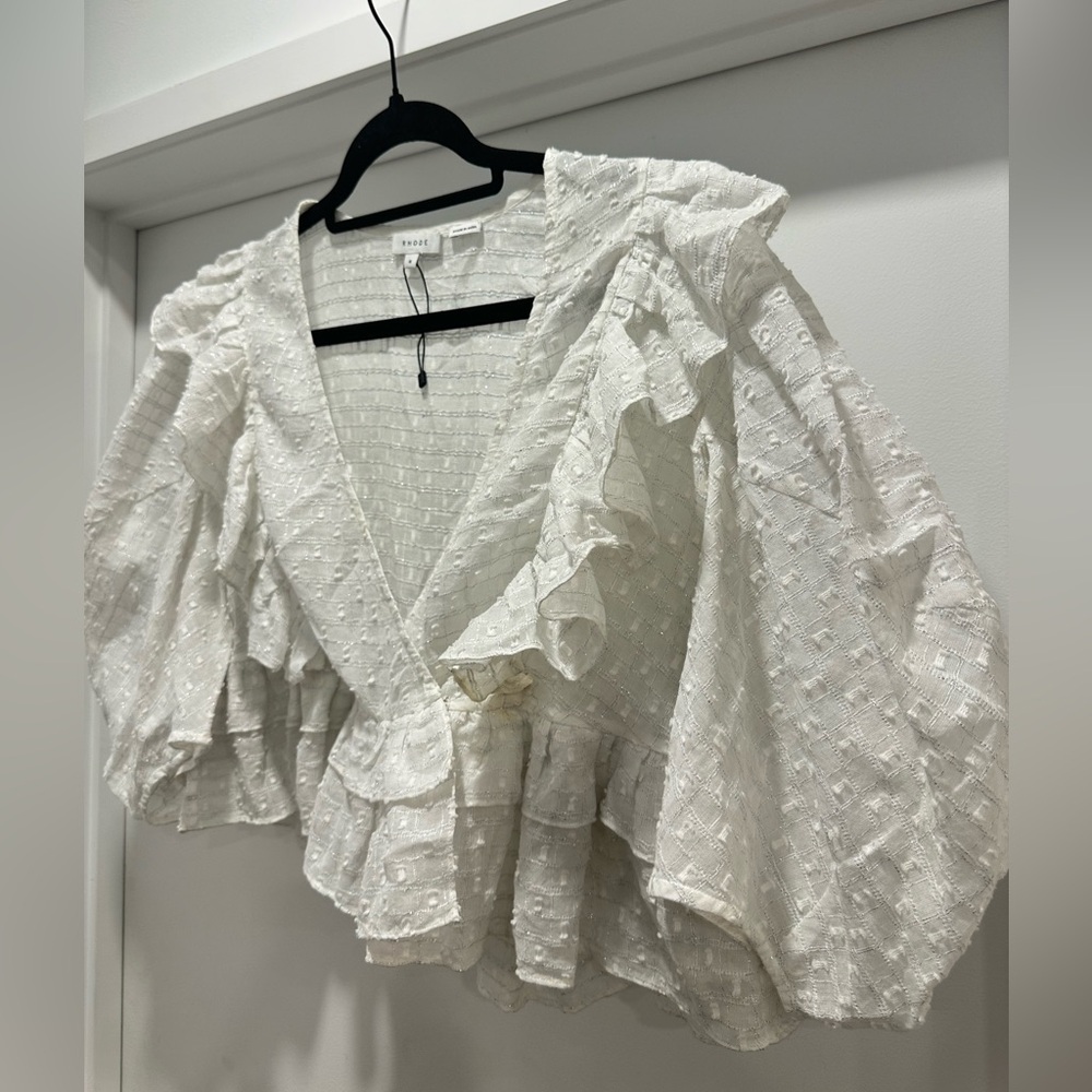 Rhode White Ruffle Blouse - Picture 2 of 7